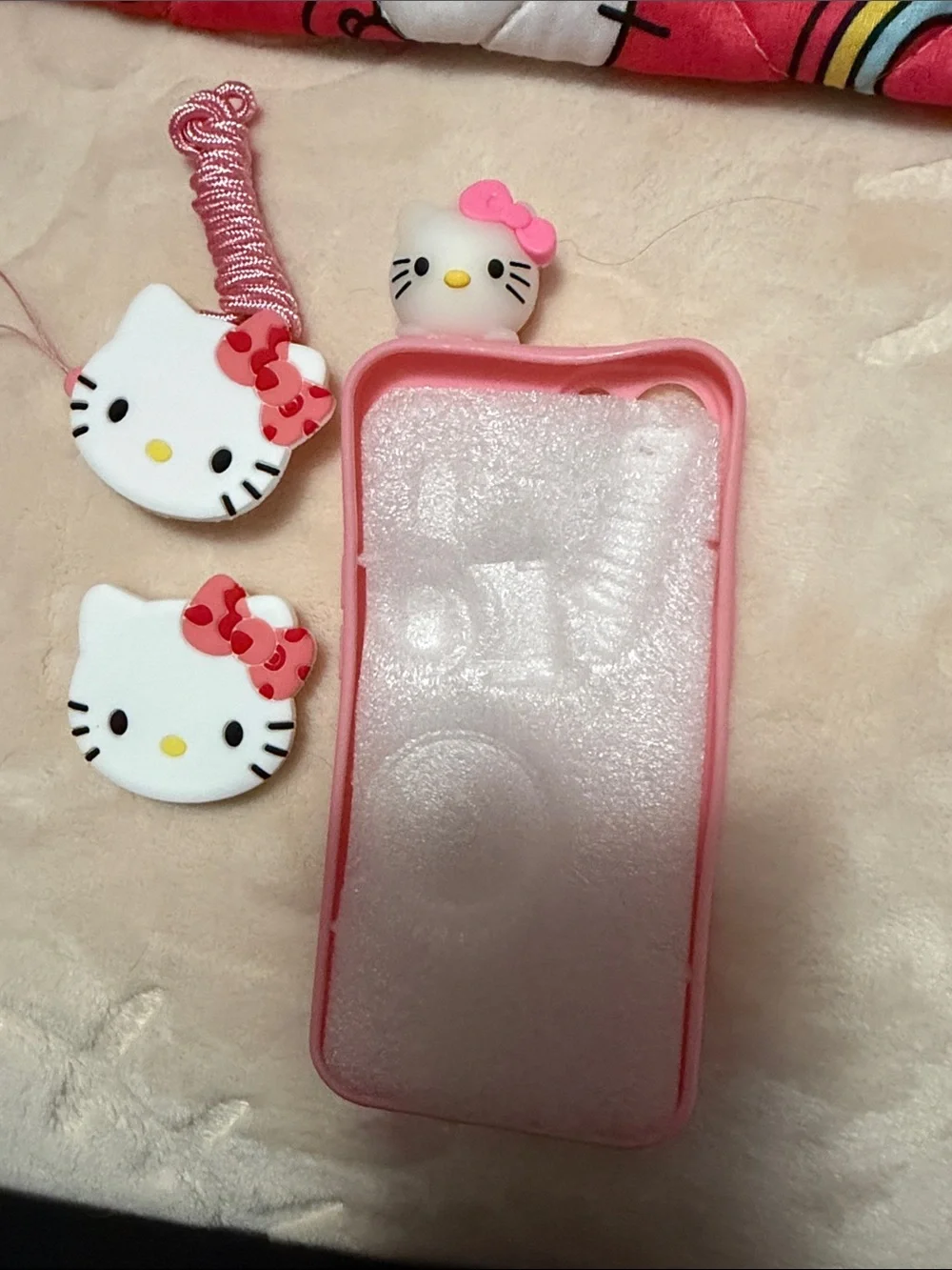 Hello Kitty Pink and White Phone Case with Bow Charms iPhone 13